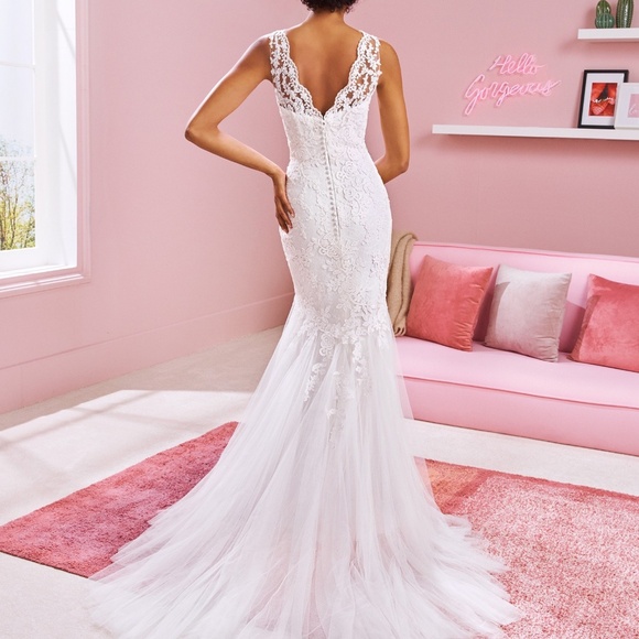 White One Plus Size Wedding Gown - Picture 2 of 8